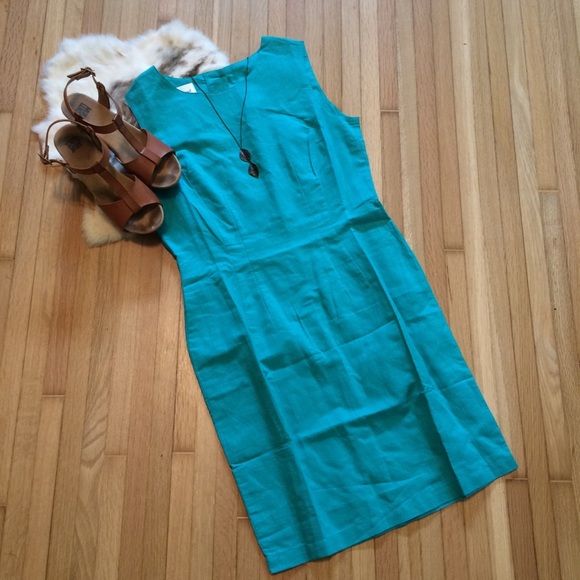 Vintage Turquoise Sheath Dress - Picture 2 of 7